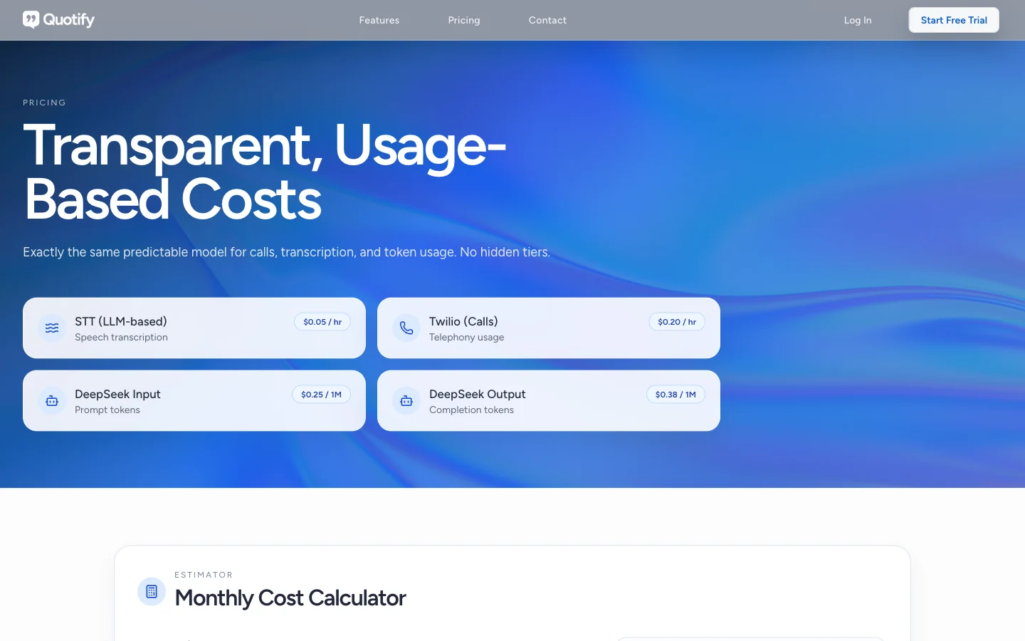 Pricing page
