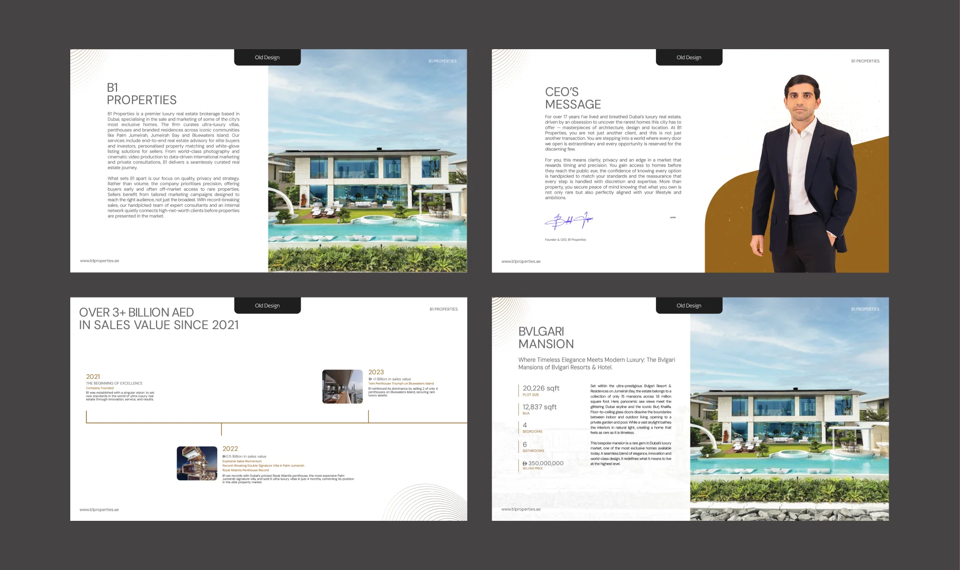 Old B1 company profile pages