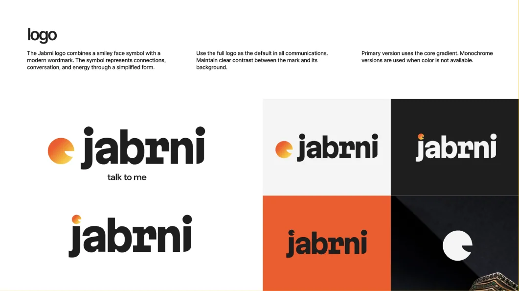 Jabrni logo variations