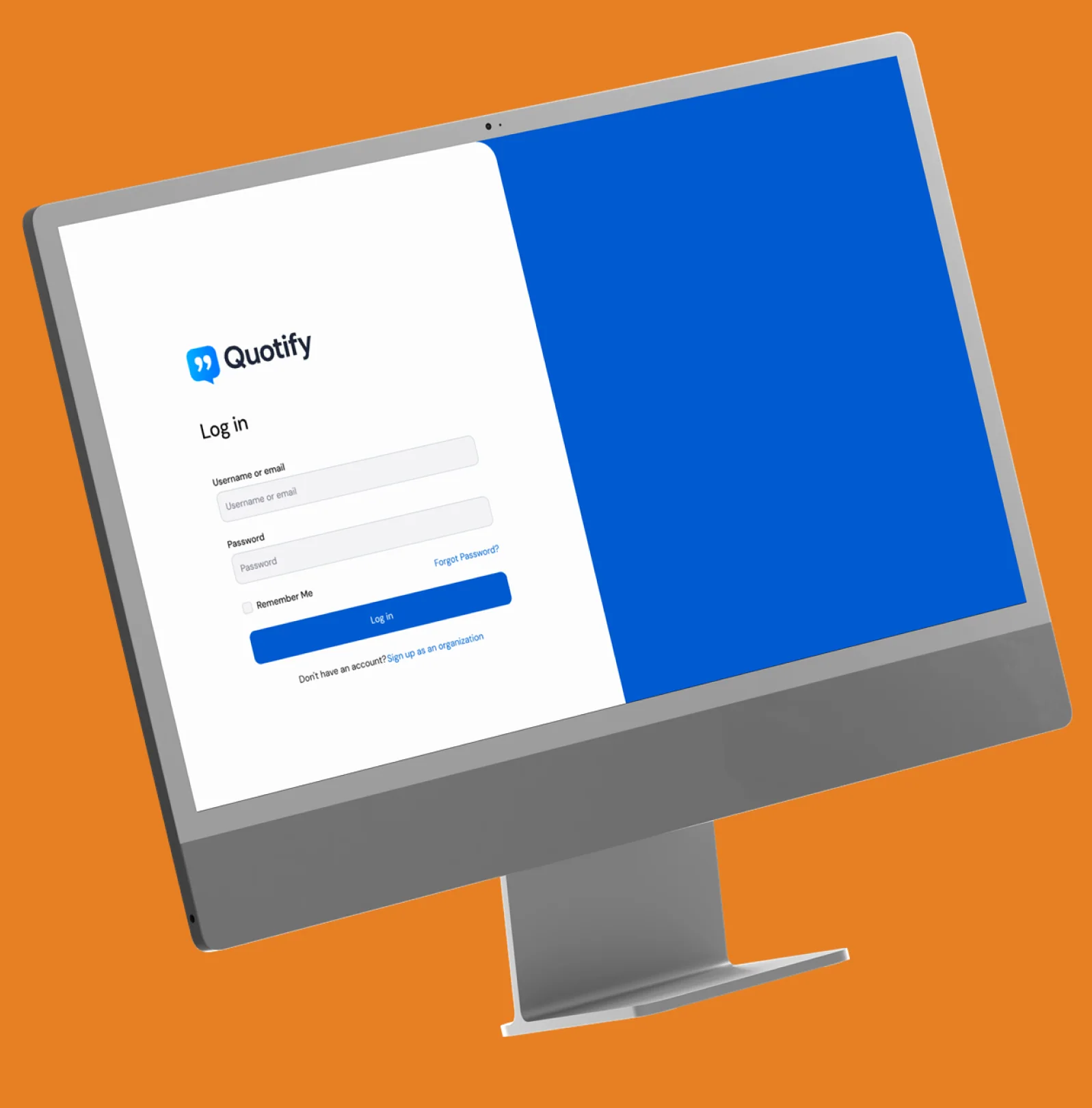 Login screen on an iMac